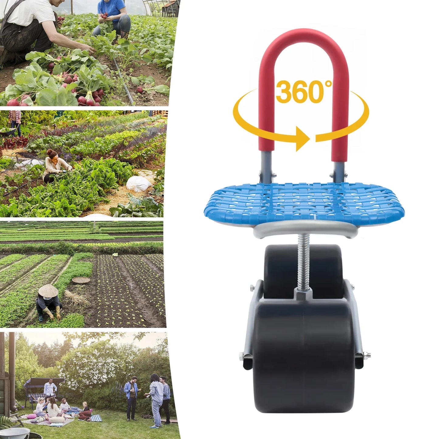 TOOL1SHOoo   Garden Cart Movable Work Adjustable Planting Seat