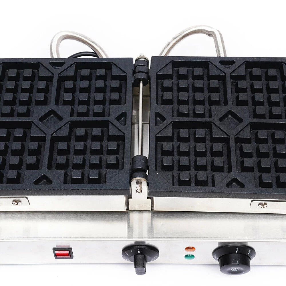 DENEST 4 Grooves Commercial Electric Waffle Maker Temperature Control