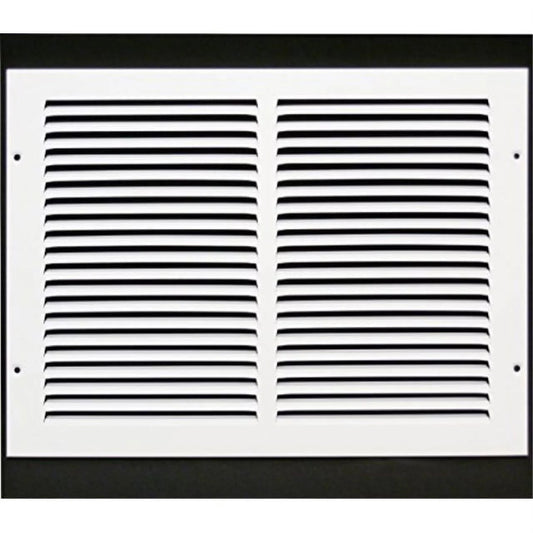 14w X 12h Steel Return Air Grille - Sidewall and Ceiling - HVAC Vent Cover - White [Outer Dimensions 1575w X 1375h]