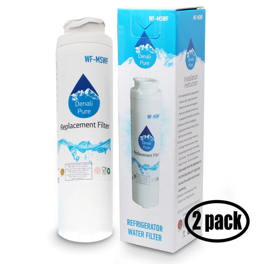 2-Pack Replacement for General Electric PSC23NSWASS Refrigerator Water Filter - Compatible with General Electric MSWF Fridge Water Filter Cartridge - Denali Pure Brand