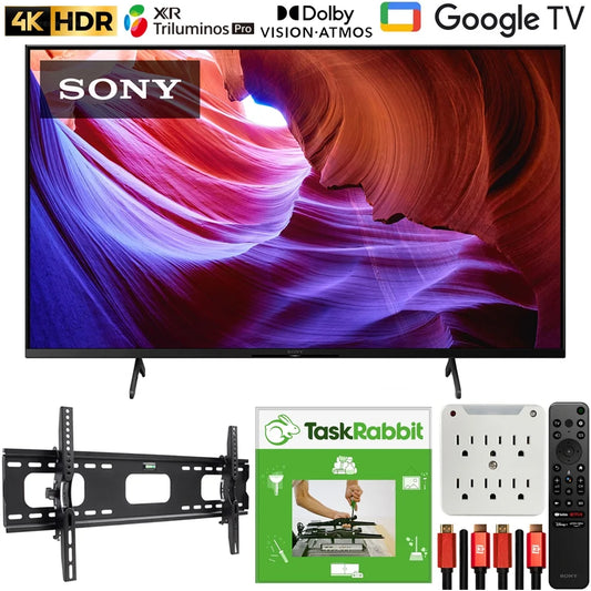 Sony KD43X85K 43 X85K 4K HDR LED TV with smart Google TV (2022 Model) Bundle with TaskRabbit Installation Services + Deco Gear Wall Mount + HDMI Cables + Surge Adapter