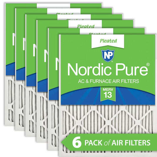24x24x1 (23_3/8x23_3/8) Pleated MERV 13 Air Filters 6 Pack