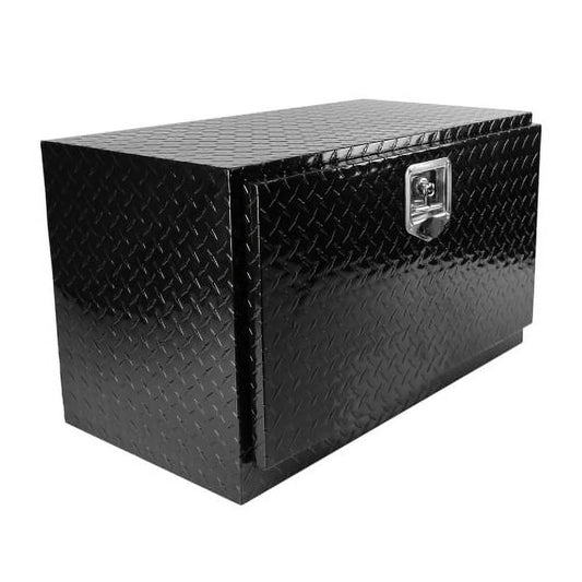 Heavy Duty Aluminum Truck Bed Tool Box Storage Tool Box Chest Box Organizer with T-Handle and Lock Keys for Pickup, Truck Bed, RV, Trailer, 30.1×17.1×17.9, Black