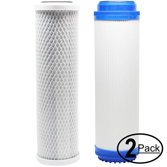 2-Pack Replacement for Filter Kit for Topway Global (TGI) TGI-325E RO System - Includes Carbon Block Filter & Granular Activated Carbon Filter - Denali Pure Brand