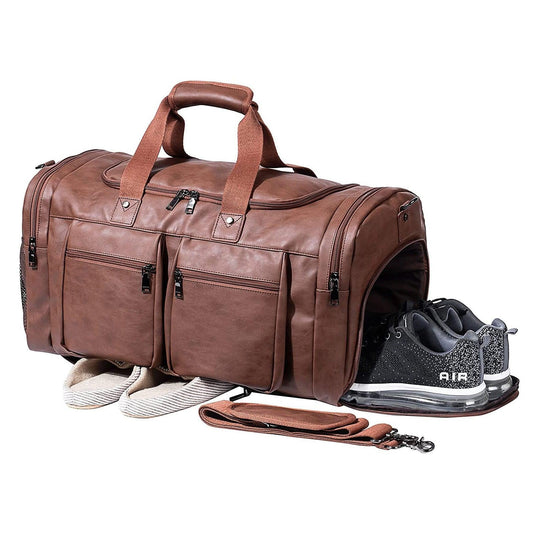 FR Fashion Co. 22 Men's Leather Weekend Duffel Bag