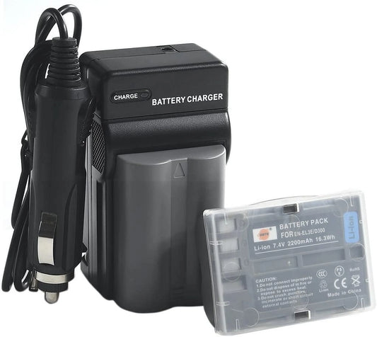 DSTE Replacement for 2pcs EN-EL3E Li-ion Battery Charger DC11 Compatible Nikon D30 D50 D70 D70S D90 D80 D100 D200 D300 D300S D700 Digital SLR Camera