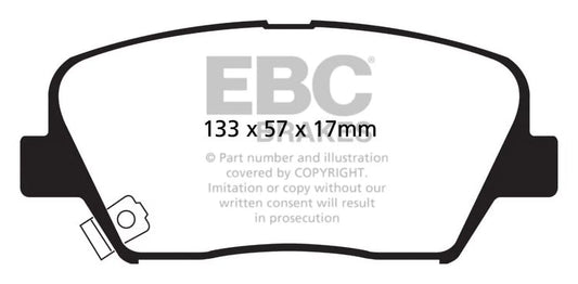 UD1432/ EBC OE Brake Pads Fits select: 2011-2020 KIA SORENTO, 2017 HYUNDAI SANTA FE SPORT