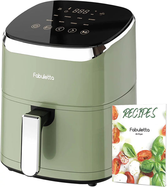 Air Fryer, Fabuletta 4.2QT Air Fryer Oven With 9 Customizable Smart Cooking Programs, Shake Reminder, 450°F Digital Airfryer,Tempered Glass Display, Nonstick & Dishwasher-Safe Basket
