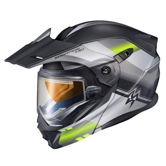 Scorpion EXO-AT950 Zec Snow Helmet w/Electric Heated Shield Gray/Hi-Vis XXL