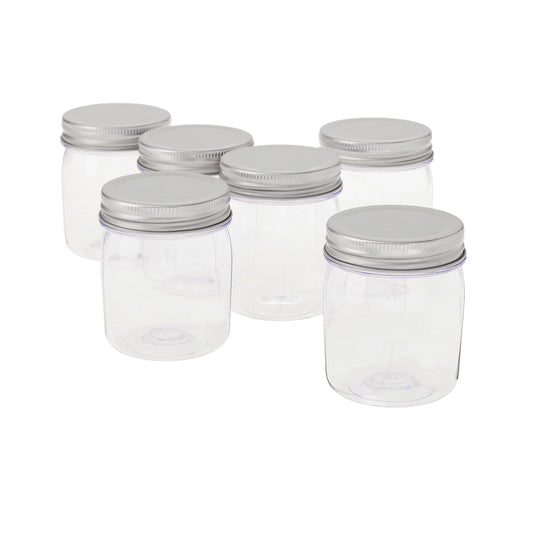 6 Count (48 Total) 8oz Plastic Mason Jars with Lids by Celebrate It - Food Safe Plastic Storage Container for Food and Craft Supplies - Bulk 8 Pack