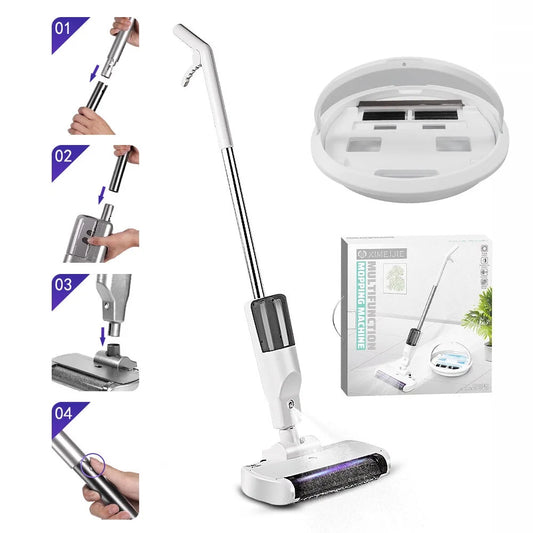 3-in-1 Cordless Electric Mop, Up to 60 mins Powerful Wet Dry Vacuum Cleaner with Water Spray and Self Cleaning Base, Self-Propelled Floor Cleaner for Hardwood Floor Marble/Tile, White