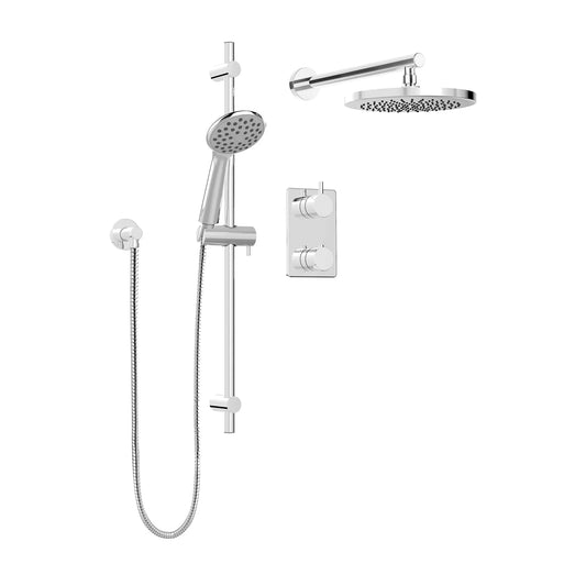 Belanger KIT-UNI140TSCP Rain Thermostatic Round Shower System, Polished Chrome