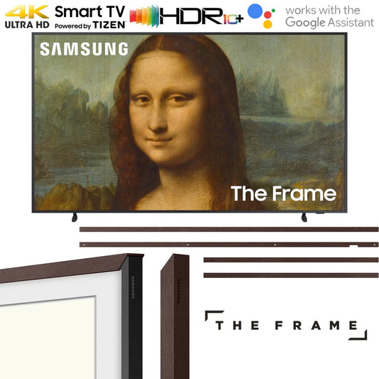 Samsung QN55LS03BA 55 inch the Frame QLED 4K UHD Quantum HDR Smart TV (2022) Bundle with Samsung 55 Customizable Bezel Modern Brown