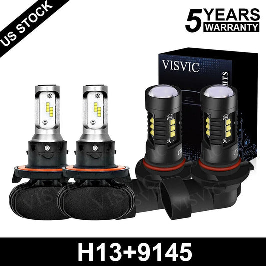 4X Faros LED Bombilla HI/LOW + Luces Antiniebla Para For 2005-2011 Toyota Tacoma