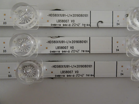 Hisense 58R6E3 Full Set LED Backlight Strips (3) LB58007