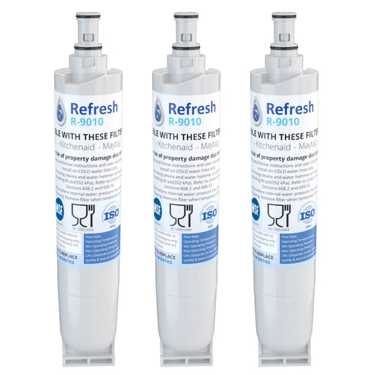Replacement Water Filter Filter for Whirlpool 4396508 / R-9010 (3-Pack) -by Refresh