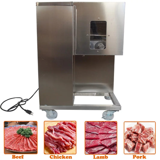 TECHTONGDA Qsj-A Shredded Meat Cutting Machine Double Motor Meat Slicer 8MM Blade