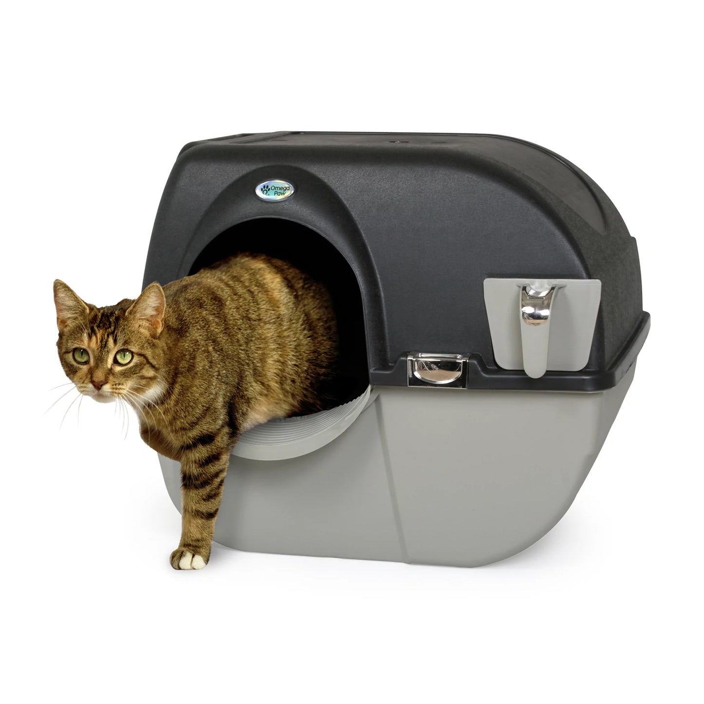 Omega Paw Large Elite Self-Cleaning Litter Box, Black