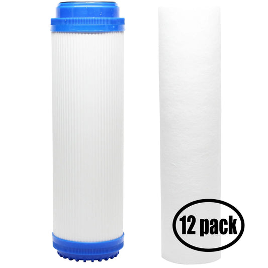 12-Pack Replacement for Filter Kit for 3M Aqua-Pure SS20 EPE-316L RO System - Includes Polypropylene Sediment Filter & Granular Activated Carbon Filter - Denali Pure Brand