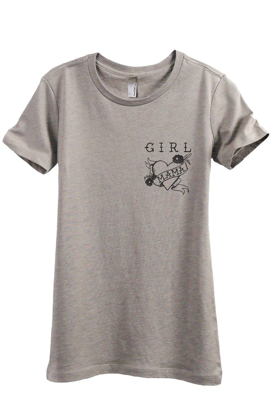 Girl Mama Tattoo Art Women's Fashion Relaxed T-Shirt Tee Heather Tan Small