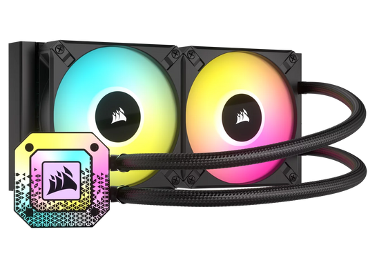 CORSAIR iCUE H100i ELITE CAPELLIX XT Liquid CPU Cooler - AF120 RGB ELITE Fans - 240mm Radiator - Intel LGA 1700, 1200, 115X, 2066,  AMD AM5, AM4