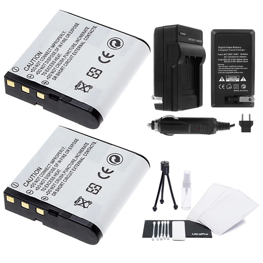 NP-40 Battery 2-Pack Bundle with Rapid Travel Charger and UltraPro Accessory Kit for Select Casio Cameras Including EX-Z850, EX-Z1000, EX-Z1050, EX-Z1080, and EX-Z1200