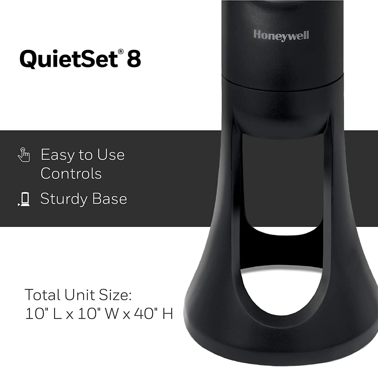Honeywell QuietSet Whole Room Tower Fan-Black, HYF290B