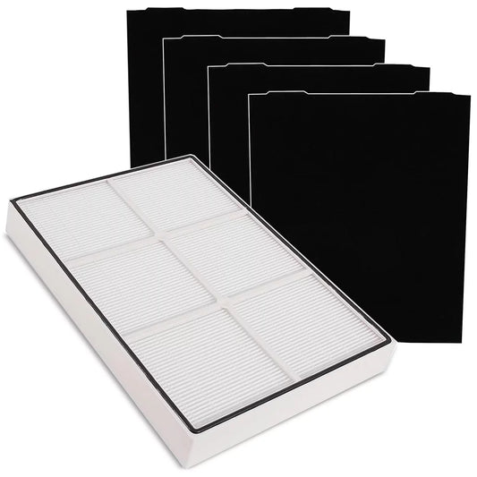 LifeSupplyUSA Aftermarket HEPA Filter and 4 Pre-Carbon Filters compatible with Whirlpool Whispure Air Purifier Models AP450 AP510 AP45030HO; Replaces Part # 1183054