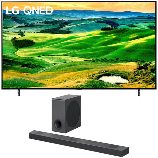 LG 75QNED80UQA 75 Inch QNED Mini-LED Smart TV 2022 Bundle with LG 5.1.3 ch High Res Audio Sound Bar with Dolby Atmos and Airplay 2