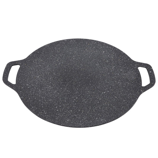 Dekaim Cast Iron Baking Pan Round Cast Iron Frying Pan with Handles for Home Hiking Climbing Camping Lake Fishing