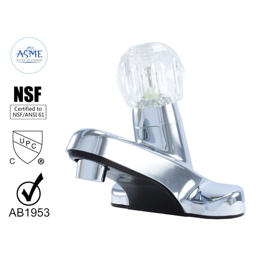 WMF-4316-CP - RV Lavatory Bathroom Faucet Single Handle Ceramic Disc Less Pop-up(Chrome Plating Over ABS Plastic)