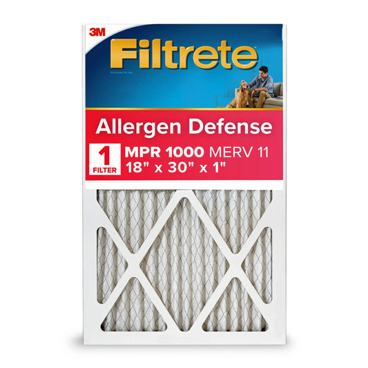 Filtrete 18x30x1 Air Filter, MPR 1000 MERV 11, Allergen Defense, 1 Filter