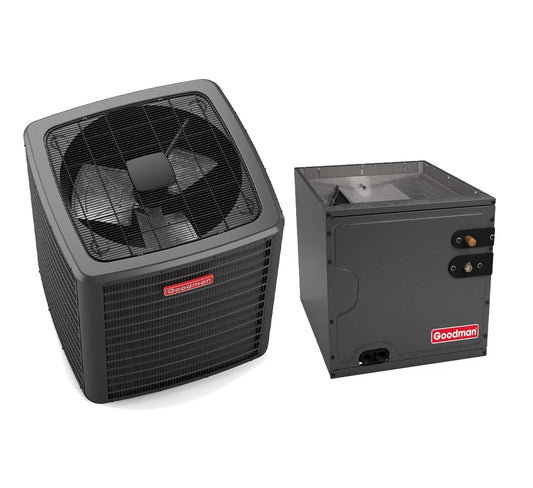 Goodman 2 Ton 14.3 SEER2 2-Stage Air Conditioner and Coil (21 Wide) - GSXC702410 - CAPFA2422C6 - TX2N4A