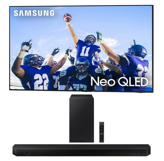 Samsung QN55QN85CAFXZA 55 4K Neo QLED Smart TV with Dolby Atmos with a Samsung HW-Q60B 3.1ch Soundbar and Subwoofer with DTX Virtual:X (2023)