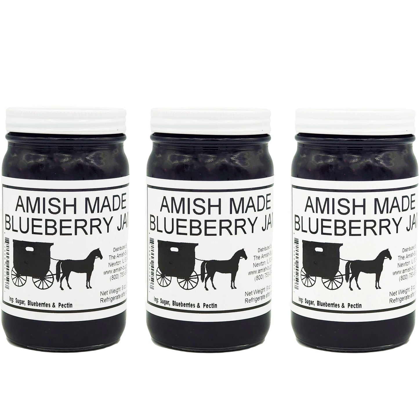 Amish Jam Blueberry - 8 Oz. Jar - Qty 3