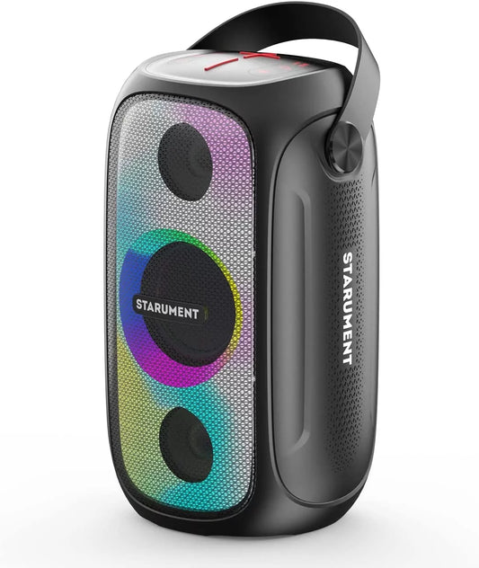 Starument MS-PB55 Party Speaker - Wireless Portable Speaker with Loud HiFi Sound, LED Lights, Cool Unique Design - IPX5 Waterproof, Rechargeable 3600mAh Battery - Compact Home & Outdoor Travel Speaker