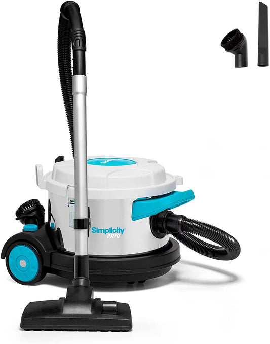 Brio Dry Canister Vacuum, Indoor Heavy Duty Vacuum Cleaner With Stainless Steel, Portable Floor Vacuum For Hardwood And Tile, Rugs And More
