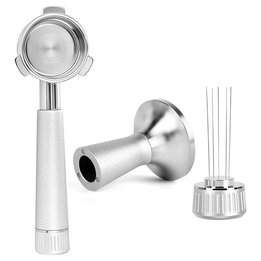 Nebublu Espresso Stirrer Tool,Tamper Set 2 Tamper Portafilter Filter Curved Base Coffee Tamper Stirrer Stainless Stirrer Stainless Steel 2 1 Espresso Compatible Stainless Steel Curved Coffee Tamper