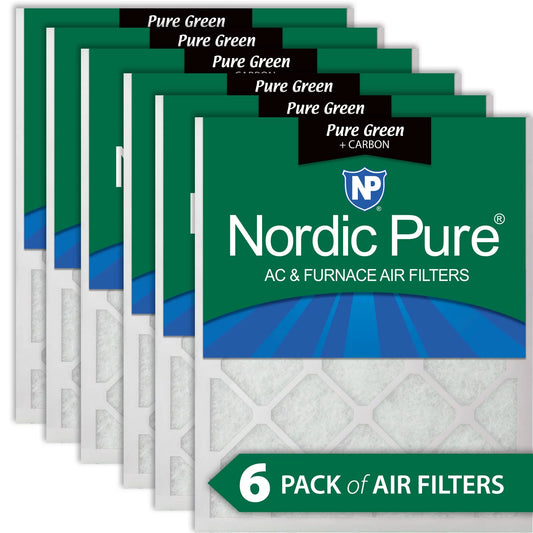 14x24x1 (13_3/4x23_3/4) Pure Green Plus Carbon Eco-Friendly Air Filters 6 Pack
