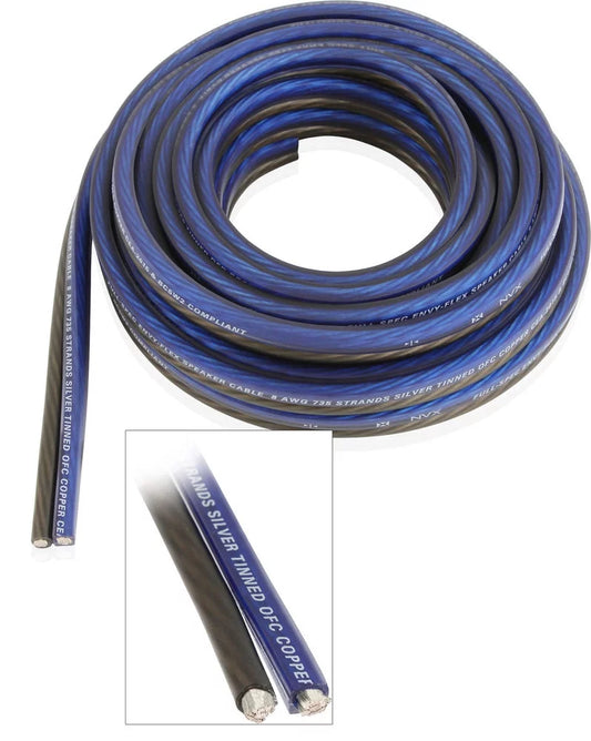 NVX XWS0820 20 ft 8 Gauge Speaker Cable/Wire (100% OFC)