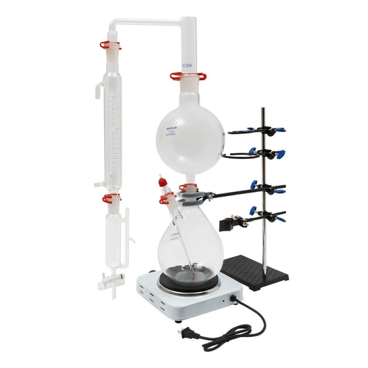 2000ml Countertop Essential Oil Steam Distillation Apparatus Kit Water Distiller Purifier 1000W