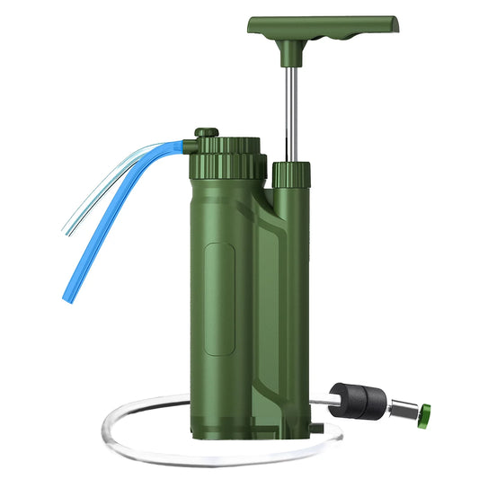 Meterk Portable Water Filter Pump Outdoor Water Purification System Survial Gear for Camping Hiking Travel Preparedness