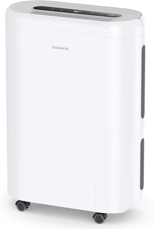 Kesnos 60 Pints Dehumidifier for Basement and Home with Drain Hose, Wheel, Spaces up to 4000 Sq Ft, with Intelligent Humidity Control