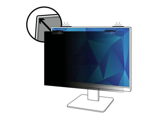 3M Privacy Screen Filter Black - For 27 Widescreen LCD Monitor - 16:9 - Scratch Resistant, Fingerprint Resistant - Anti-glare