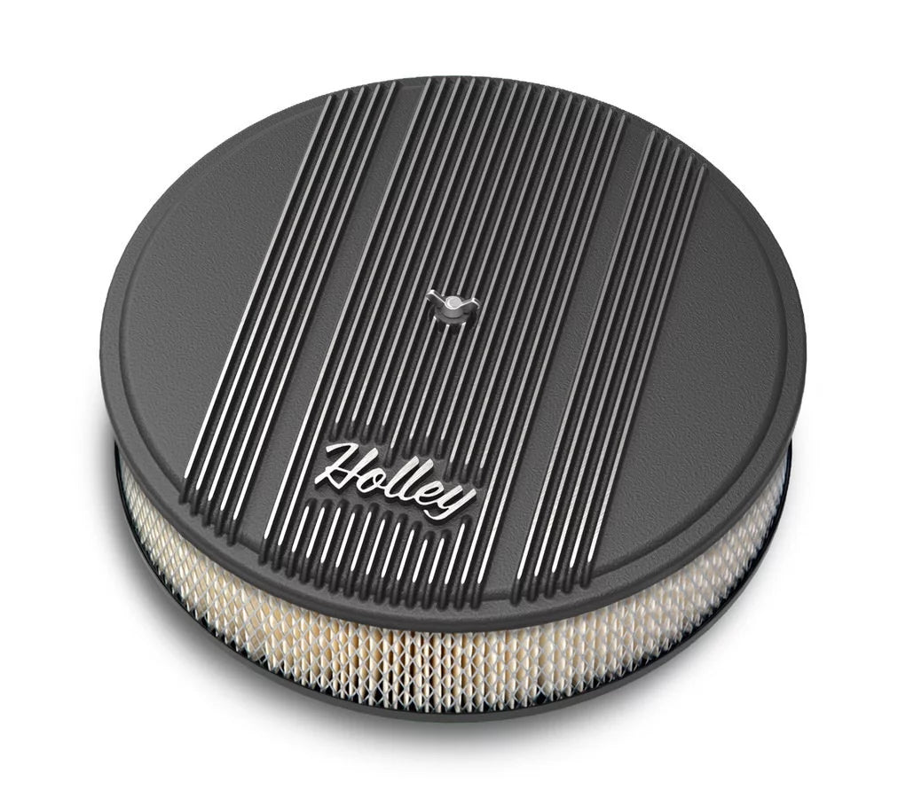 14x3 Die Cast Finned Alm Air Cleaner Black