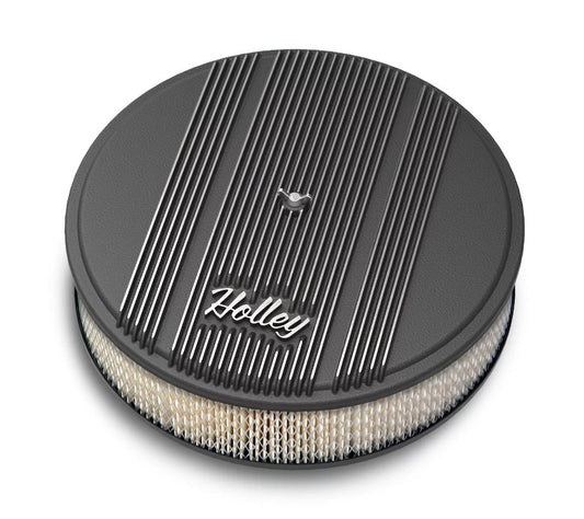 14x3 Die Cast Finned Alm Air Cleaner Black