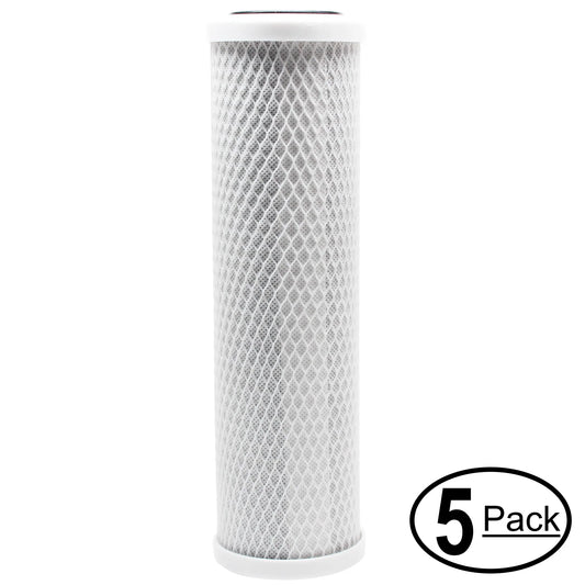 5-Pack Compatible with GE GXWH04F Activated Carbon Block Filter - Universal 10 inch Filter for GE HOUSEHOLD PRE-FILTRATION SYSTEM - Denali Pure Brand