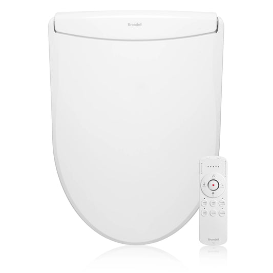 Brondell Swash Thinline T44 Luxury Bidet Toilet Seat with Remote Control, Round White