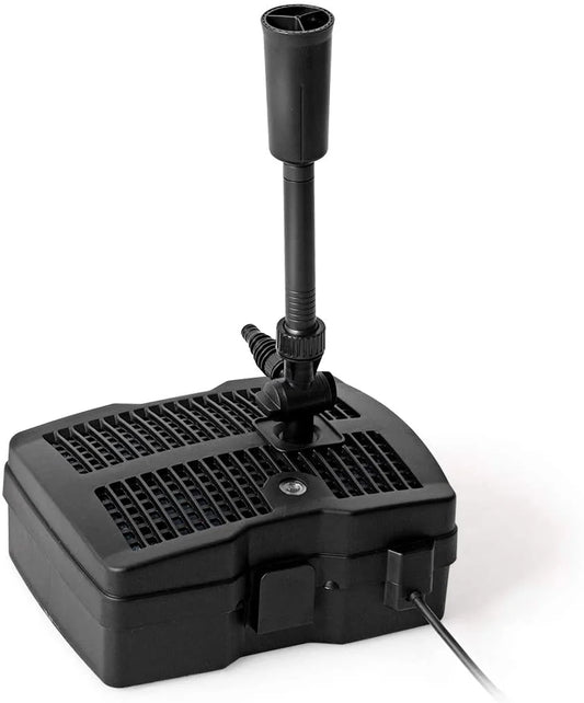 4 in 1 Submersible Pond Filter Pump, 660 GPH Fountain Pump w/ 9-Watt Sterilizer, UV Light & 3 Nozzles, All-in-One Water Pond Cleaning System for Aquariums Fish Tank (Black)