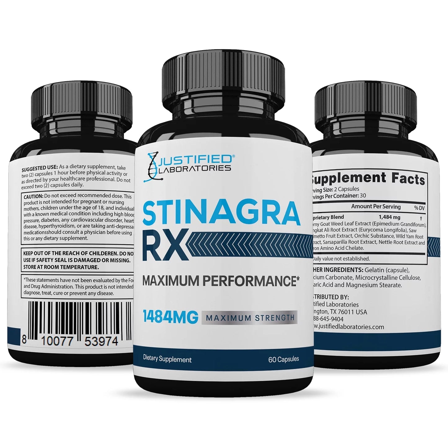 Stinagra RX Men’s Health Supplement 1484mg 60 Capsules
